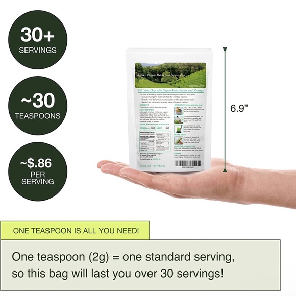 New - Encha Organic Latte Grade Japanese Matcha Green Tea From Uji, Japan (60g) - Picture 10 of 10